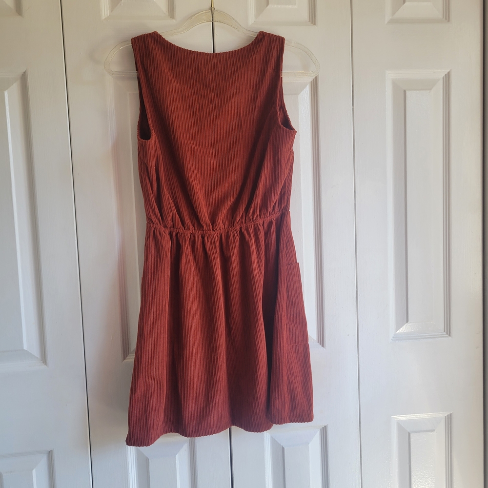 Monteau XS Corduroy Rust Sleeveless Mini Dress - Picture 2 of 4